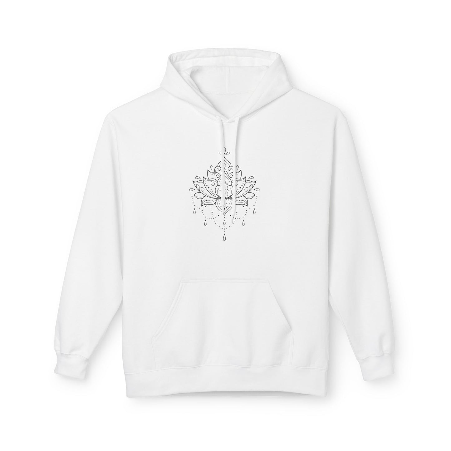 LOTUSBLÜTEN-ZEICHNUNG MINIMALISTISCH, ÄSTHETISCH SCHÖN •    Hoodie für Damen & Herren Kuschelpullover • Baumwolle 🌿