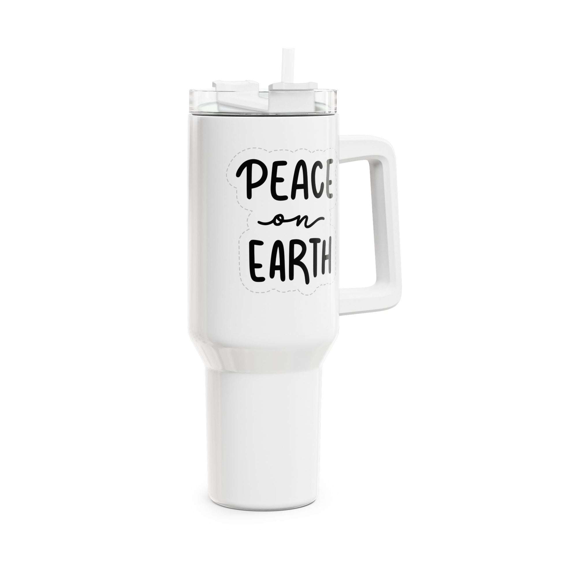 PEACE ON EARHT - HARMONIE • Tumbler mit Henkel & Strohhalm • XXL Reisebecher 1,2L - YOGA SANTA