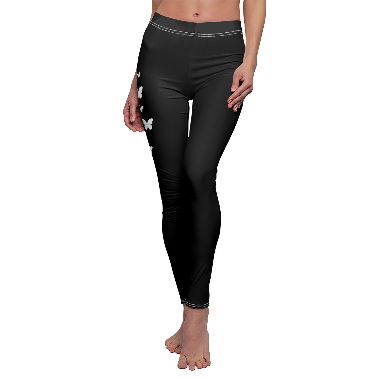 SCHMETTERLINGE TIERMOTIV • Ästhetische Damen Leggins Schwarz • Beste Leggings für Sport & Freizeit