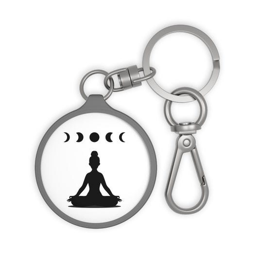 MONDPHASEN MEDITATION YOGA • Edler Luxus Schlüsselanhänger mit Karabiner für Frauen & Männer