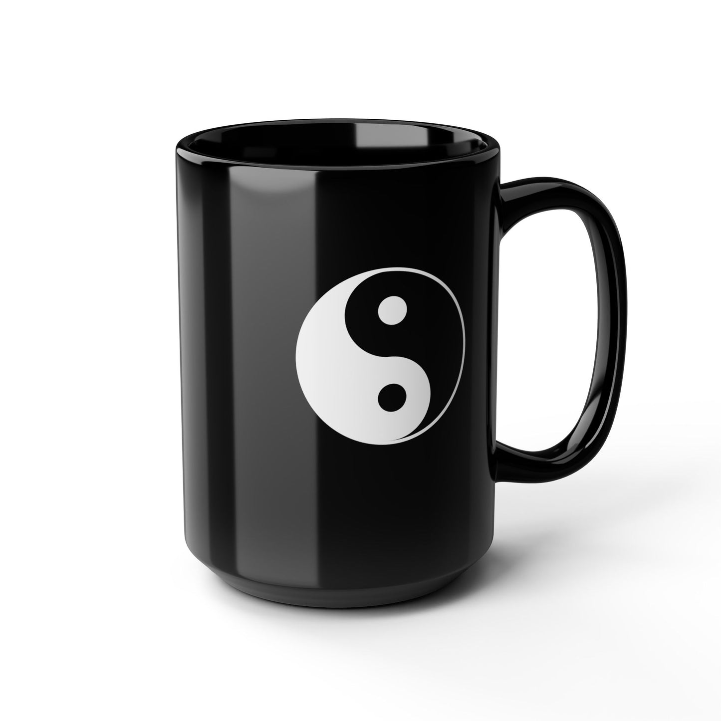 YING YANG • Spirituelles Motiv • 440ml XXL Kaffeebecher Schwarz - YOGA SANTA