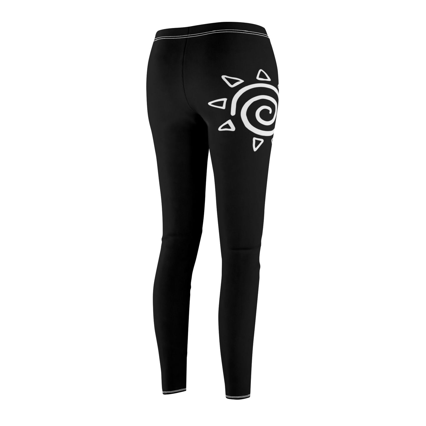 SPIRALE IN SONNE SYMBOL MOTIV SPIRITUELL • BOHO STYLE - Hippie Damen Leggins Schwarz • Beste Leggings für Sport & Freizeit