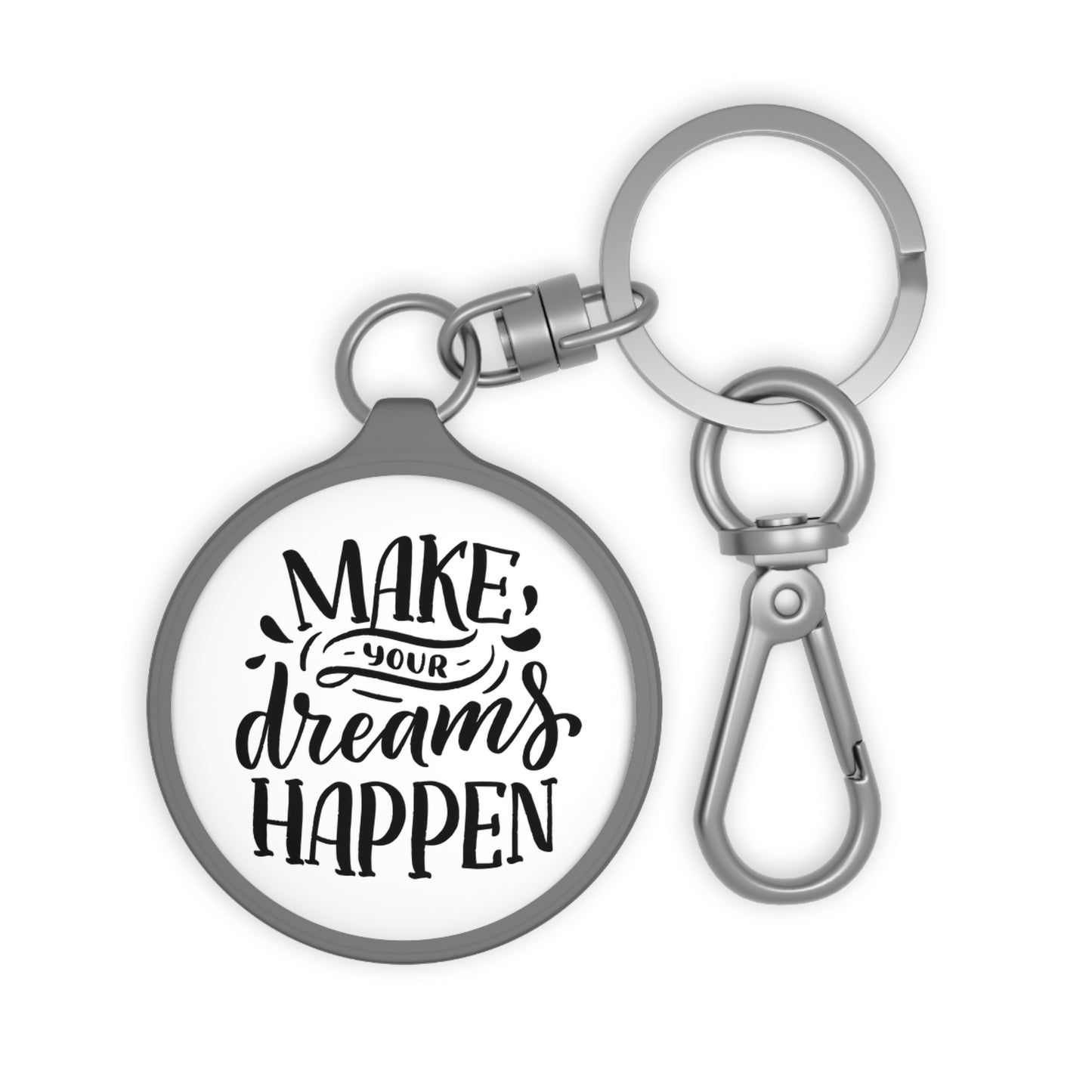 MAKE YOUR DREAM HAPPEN - MOTIVATIONSSPRUCH • Edler Luxus Schlüsselanhänger mit Karabiner für Frauen & Männer