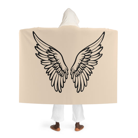 Flügel SchutzengelENGELSFLÜGEL FEDERFLÜGEL • Kapuzen Kuscheldecke Beige CremeWeiß • Wohndecke Sherpa 130cm x 180cm
