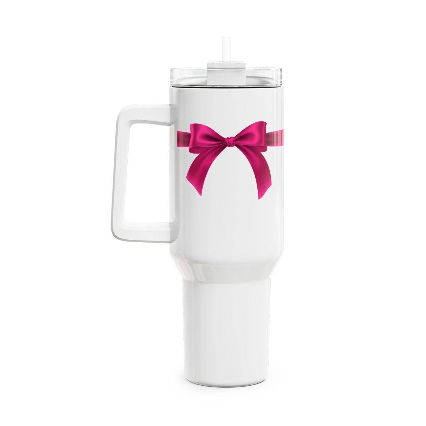 SCHLEIFE GESCHENKSCHLEIFE PINK - Lustig Witzige Geschenkidee Humor • Tumbler mit Henkel & Strohhalm • XXL Reisebecher 1,2L