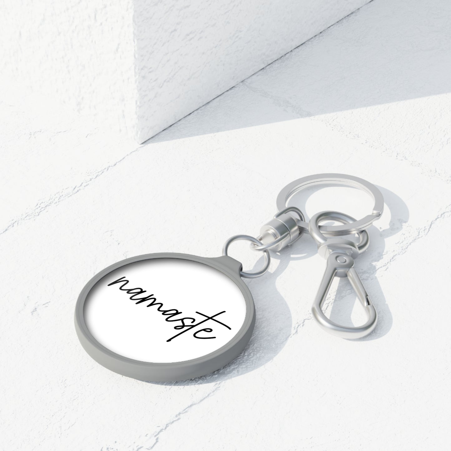 NAMASTE - YOGA SPRUCH BEGRÜßUNG • Edler Luxus Schlüsselanhänger mit Karabiner für Frauen & Männer