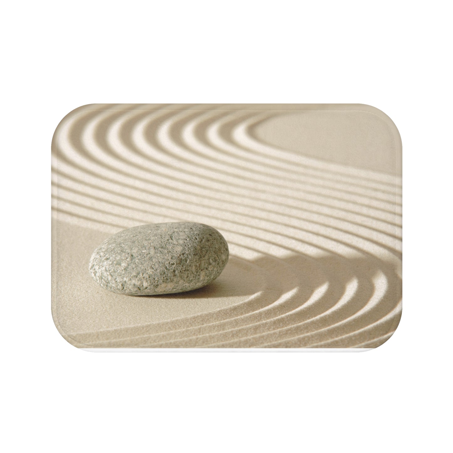 ZEN GARTEN SANDSTRAND OPTIK • Badvorleger / Fussmatte / Badteppich EXTRA Weich • 53 x 86 cm