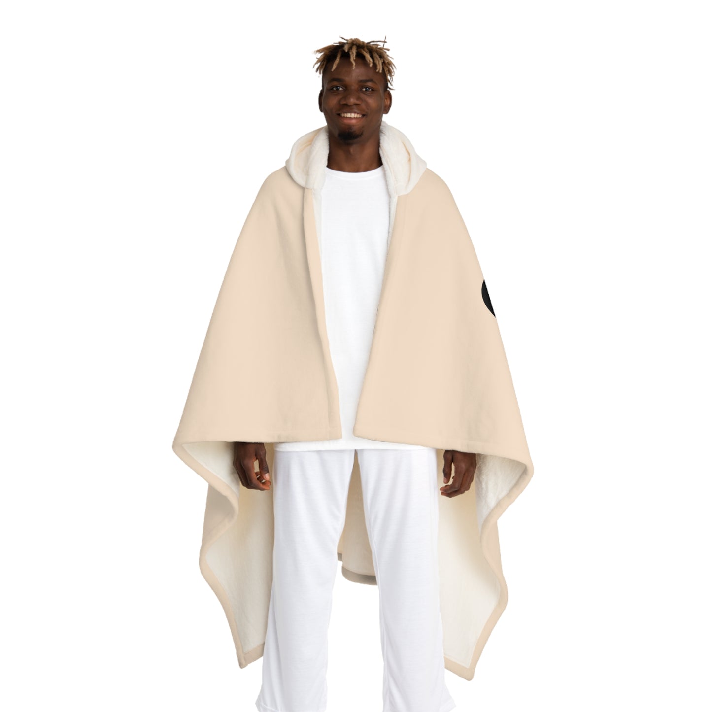 LOVE YOU HERZEN LIEBESBEWEIS Liebesbotschaft • Kapuzen Kuscheldecke Beige Creme • Wohndecke Sherpa 130cm x 180cm