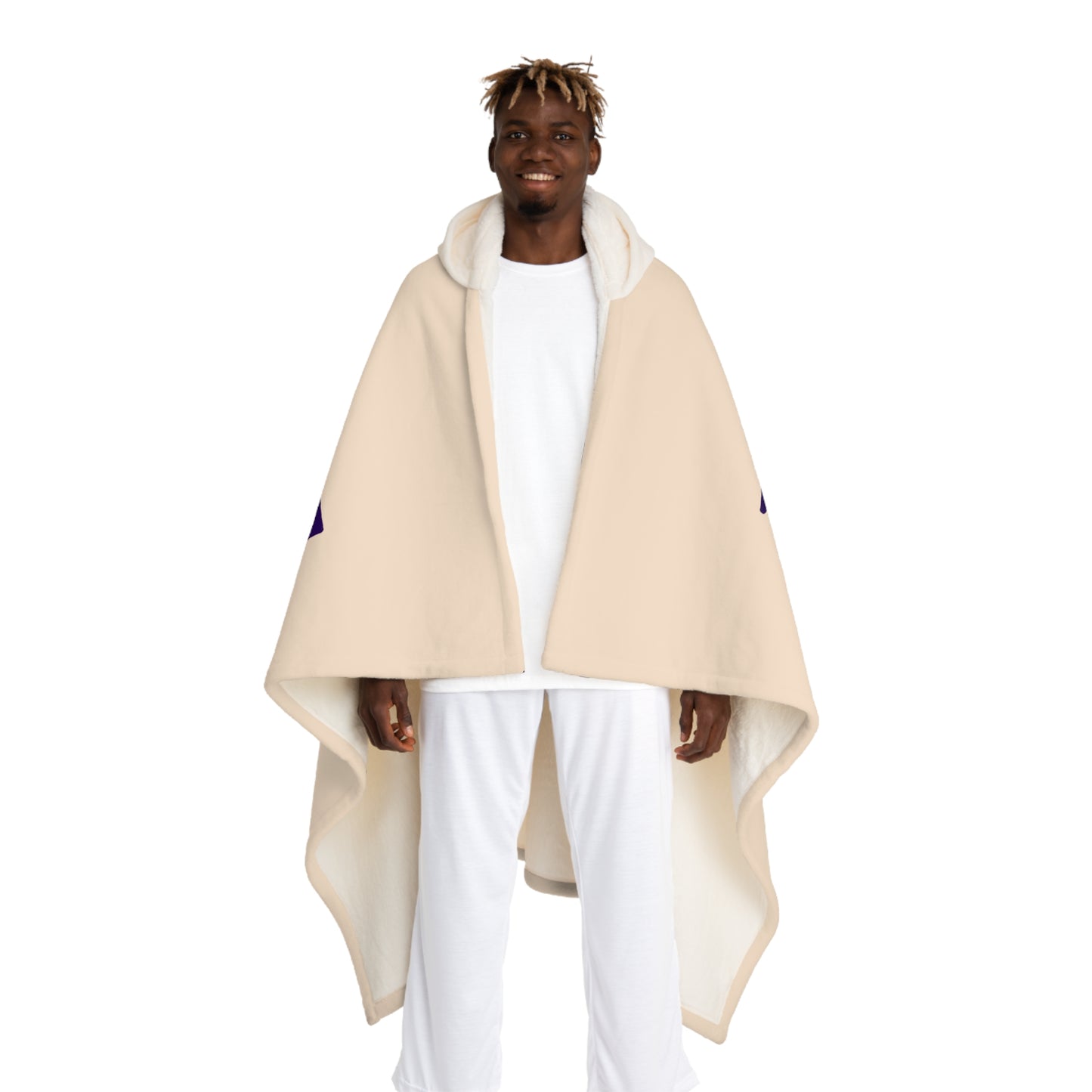 MANIFEST - Positive Affirmatioin • Kapuzen Kuscheldecke Beige Creme • Wohndecke Sherpa 130cm x 180cm