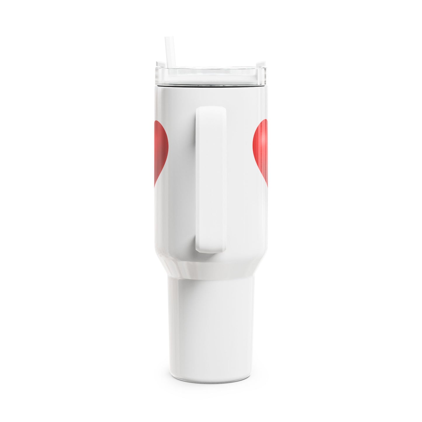 ROTES LIEBESHERZ LIEBESBEWEIS Geschenkidee • Tumbler mit Henkel & Strohhalm • XXL Reisebecher 1,2L