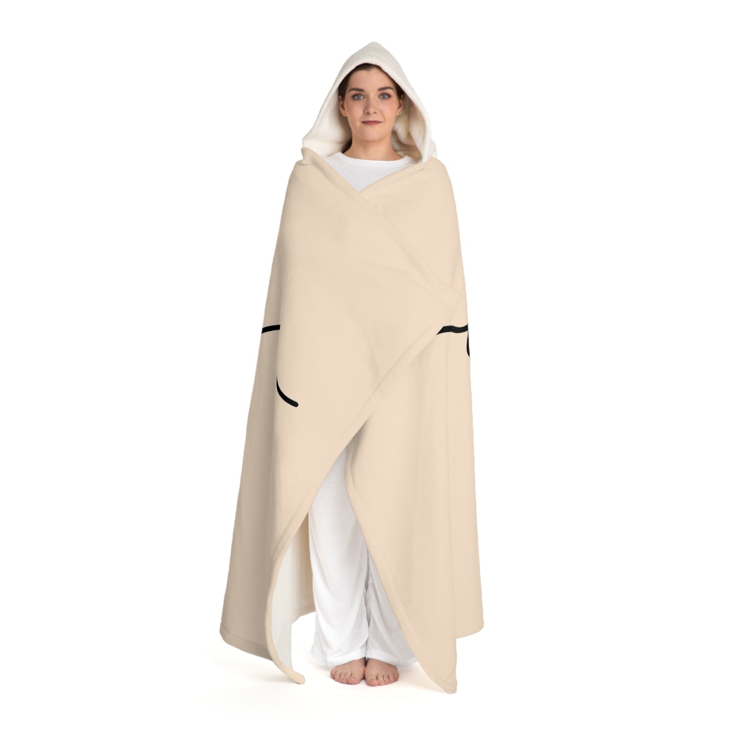 LOVE SCHRIFT LIEBESBEWEIS LIEBESNACHRICHT • Kapuzen Kuscheldecke Beige Creme • Wohndecke Sherpa 130cm x 180cm