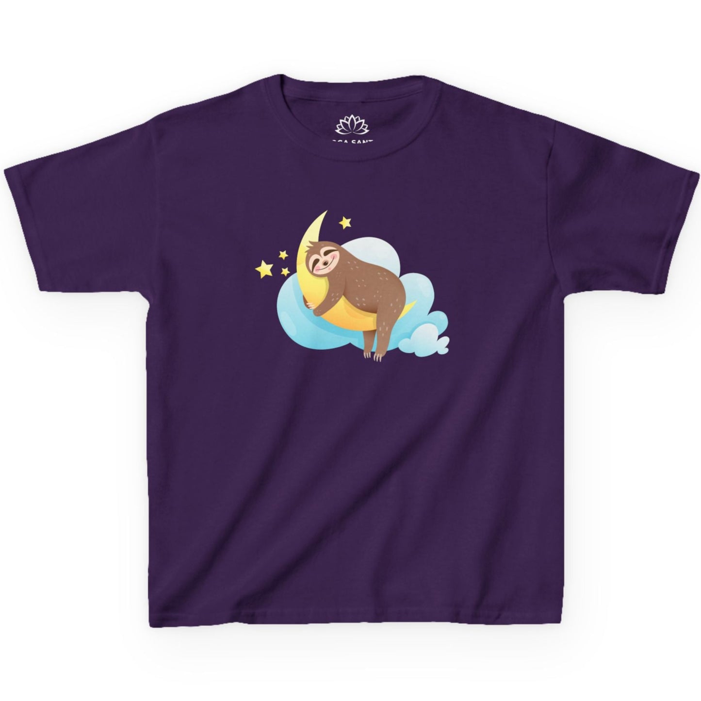 FAULTIER MOND STERNE WOLKE NIEDLICH SÜßE COMIC ZEICHNUNG • Pijama Schlafoberteil Oversize Kinder T-Shirt Mädchen Jungen • BIO Baumwolle 🌿
