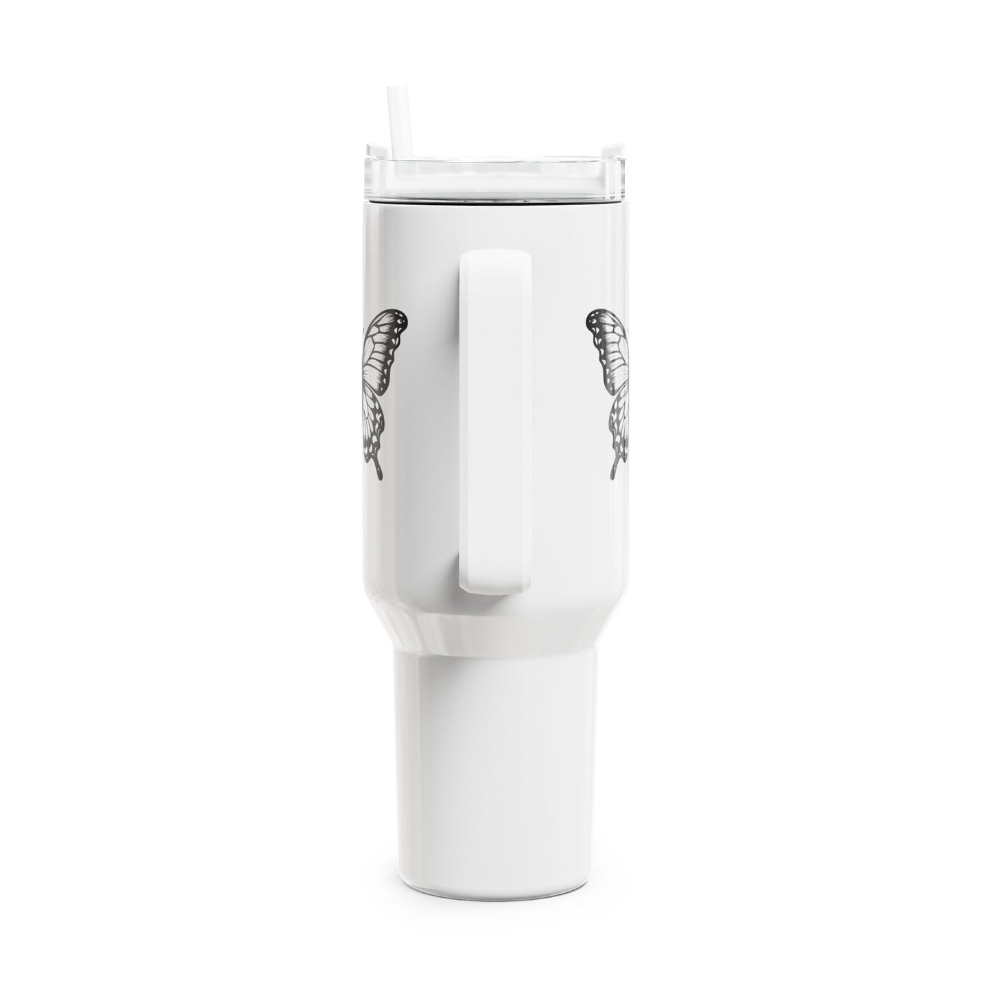 SCHMETTERLING CLIPART BILDCHEN • Tumbler mit Henkel & Strohhalm • XXL Reisebecher 1,2L