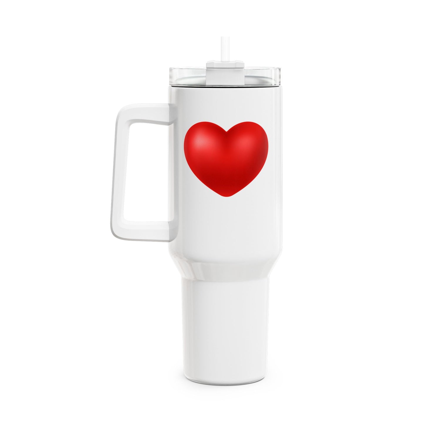 ROTES LIEBESHERZ LIEBESBEWEIS Geschenkidee • Tumbler mit Henkel & Strohhalm • XXL Reisebecher 1,2L