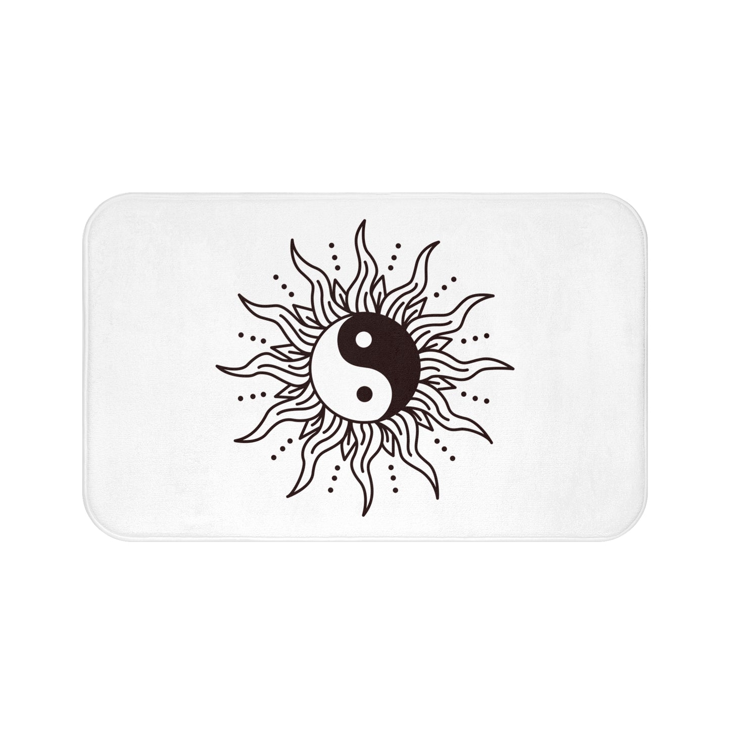YING YANG - SPIRITUELLES MOTIV • Badvorleger Weiss / Fussmatte / Badteppich EXTRA Weich • 43 x 61 cm & 53 x 86 cm