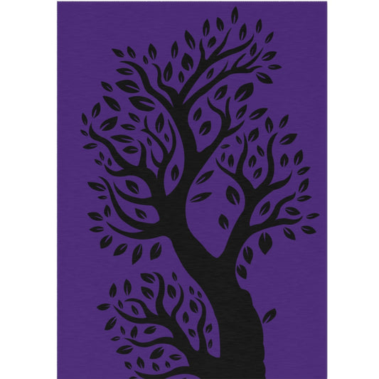 LILA TEPPICH BAUM PFLANZEMOTIV • Chenille Teppich • In v. Größen – Innen- & Außenbereich