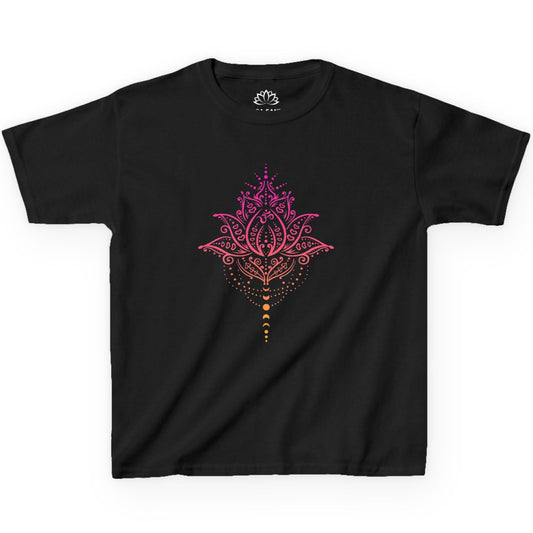 LOTUSBLUME MONDPHASEN, Lotusblüte MOND MOTIV pink rosa • Oversize Kinder T-Shirt Mädchen Jungen • BIO Baumwolle 🌿