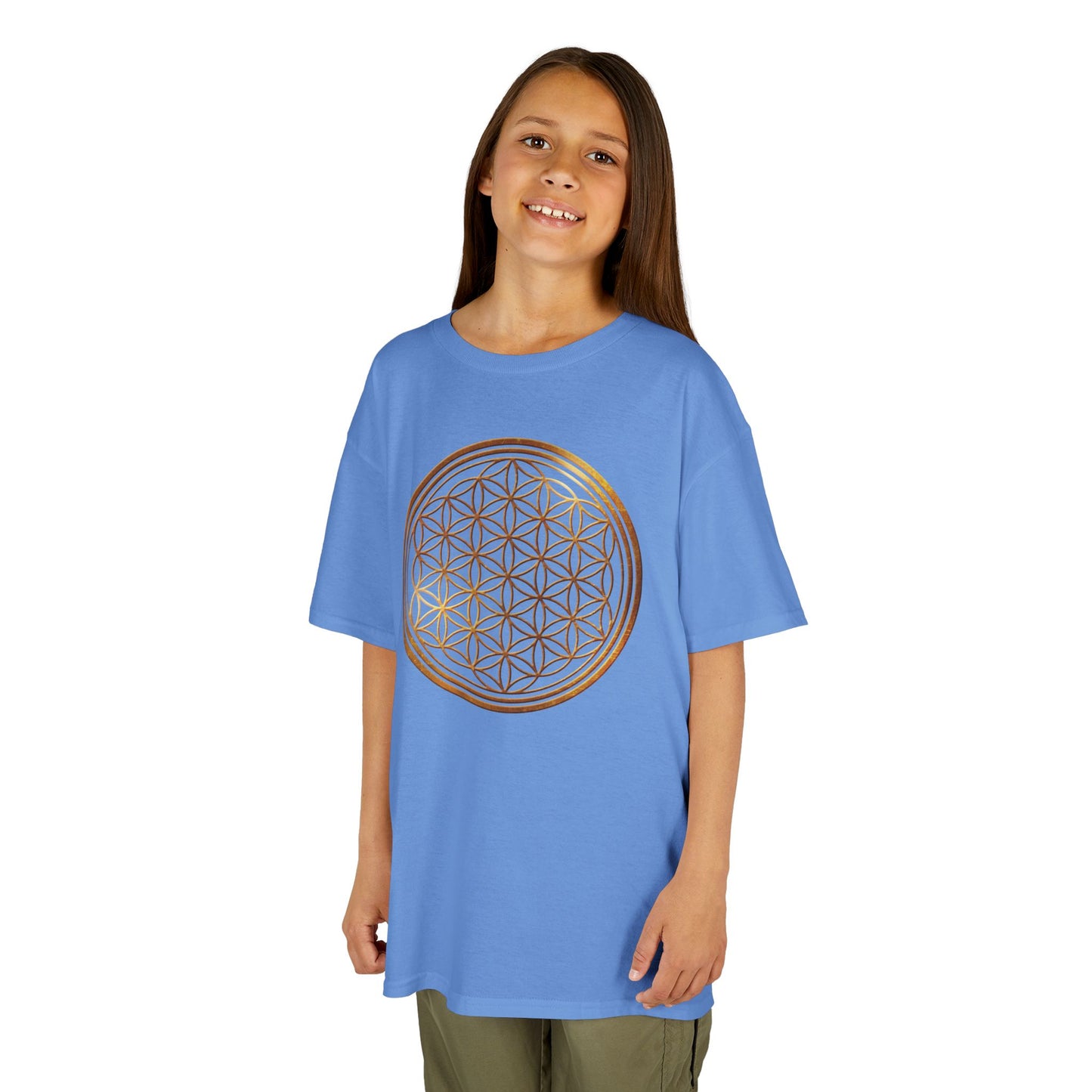 BLUME DES LEBENS • Kinder Oversize T-Shirt für Mädchen & Jungen (7–16 Jahre) • BIO Baumwolle 🌿