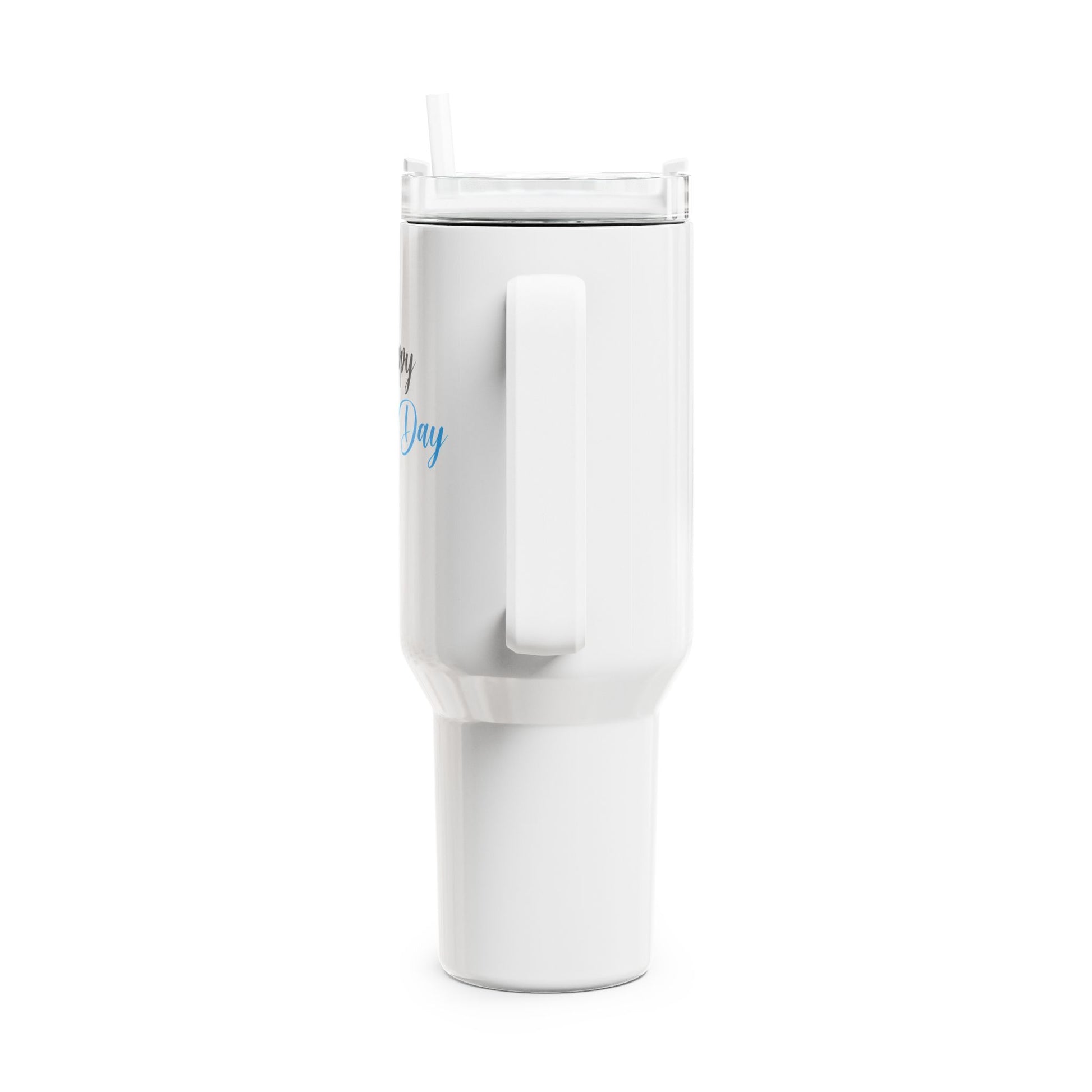 HAPPY YOGA DAY - YOGA BECHER • Tumbler mit Henkel & Strohhalm • XXL Reisebecher 1,2L - YOGA SANTA