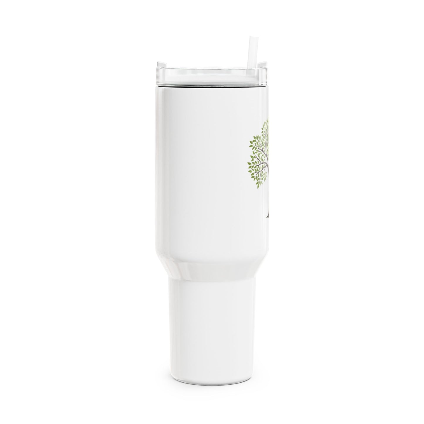 OLIVENBAUM BUNT ZEICHNUNG • Tumbler mit Henkel & Strohhalm • XXL Reisebecher 1,2L