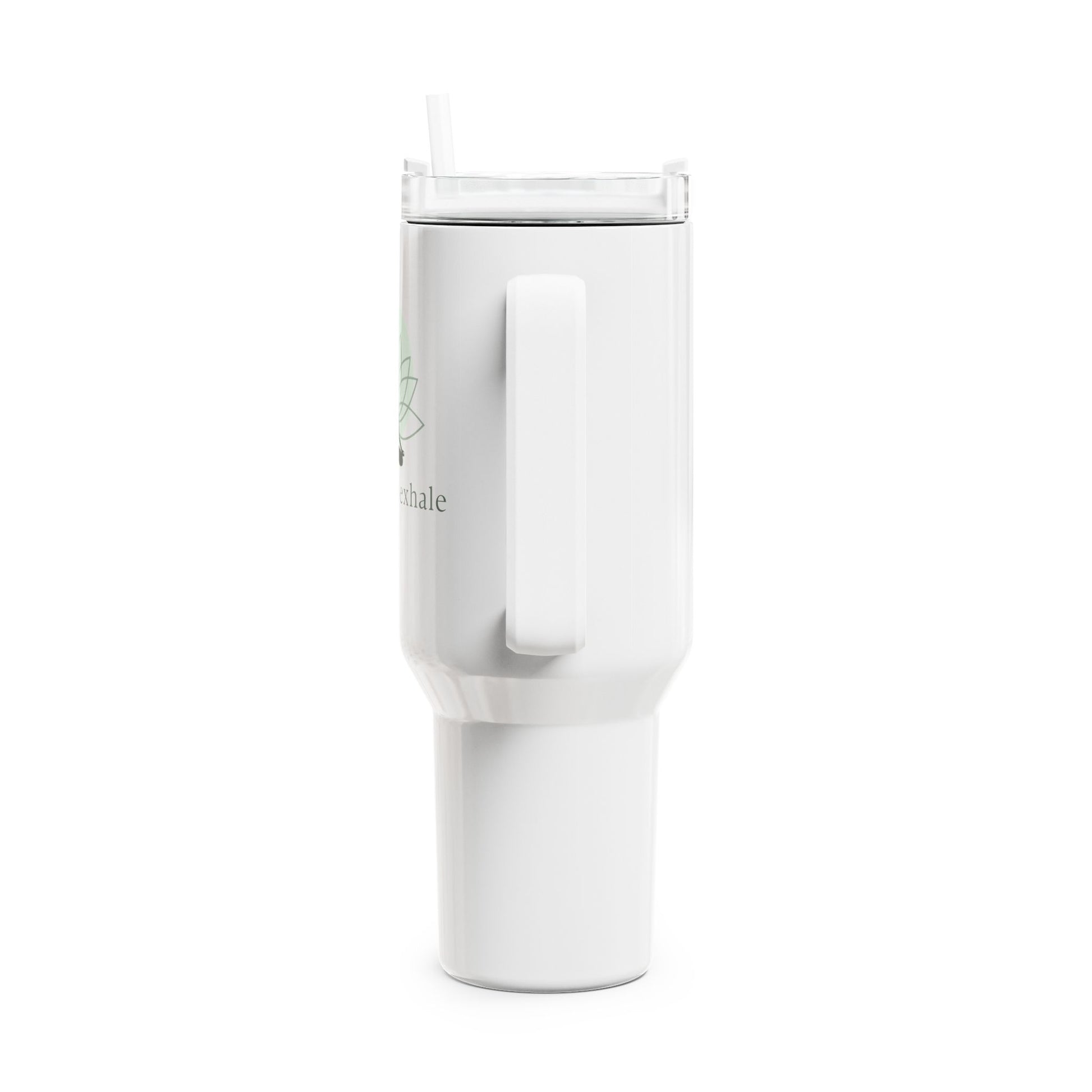 INHALE EXHALE YOGA SPRUCH MEDITATION LOTUS MOND • Tumbler mit Henkel & Strohhalm • XXL Reisebecher 1,2L - YOGA SANTA