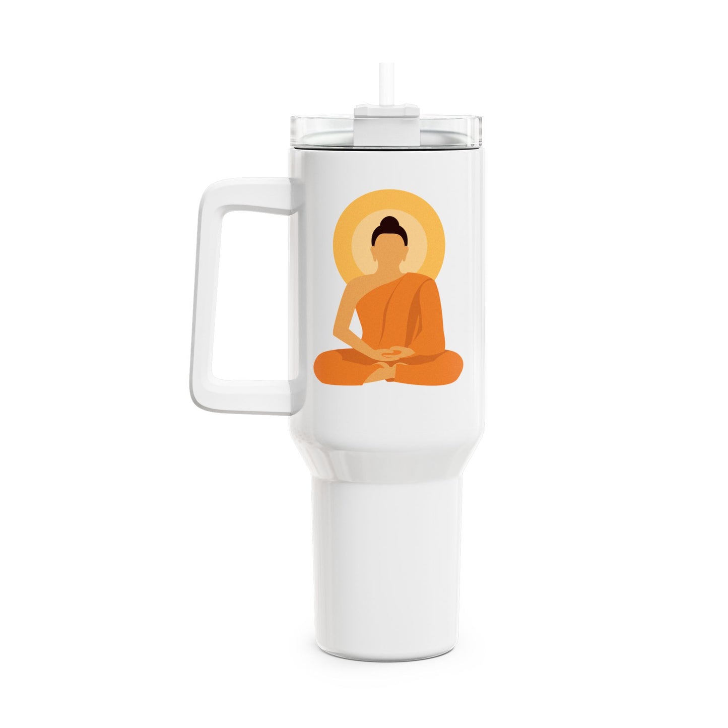 BUDDHA YOGA MEDITATION SONNENAUFGANG • Tumbler mit Henkel & Strohhalm • XXL Reisebecher 1,2L