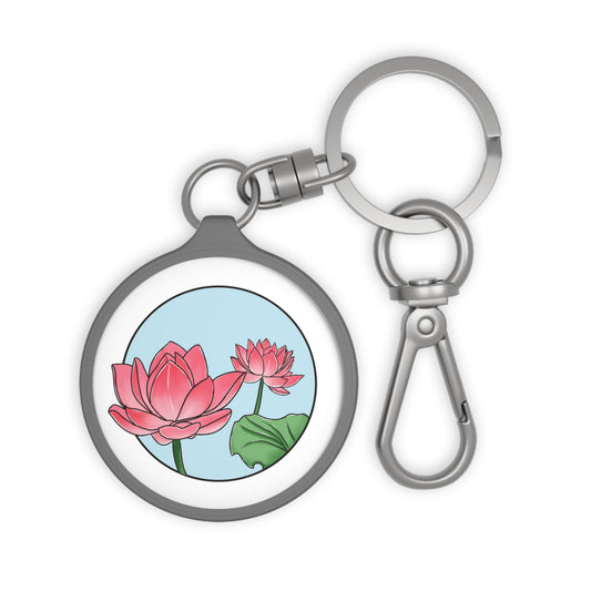 LOTUS BLUMEN ZEICHNUNG  • Edler Luxus Schlüsselanhänger mit Karabiner für Frauen & Männer