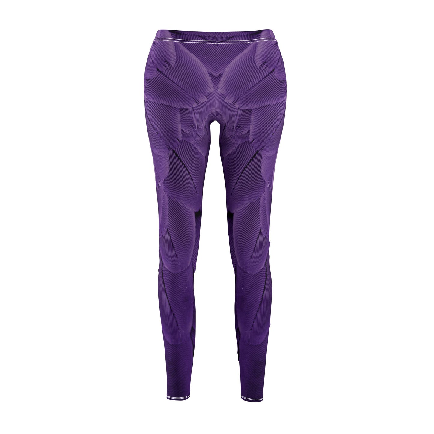 LILA VOGELFEDERN ANIMAL PRINT • Extravagant Außergewöhnlich • Damen Leggins Bunt • Beste Leggings für Sport & Freizeit