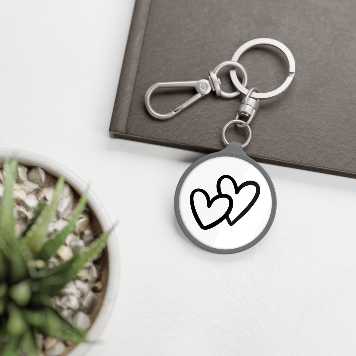 HERZEN ZWEI VERLIEBTE LOVE LIEBESBEWEIS • Edler Luxus Schlüsselanhänger mit Karabiner für Frauen & Männer