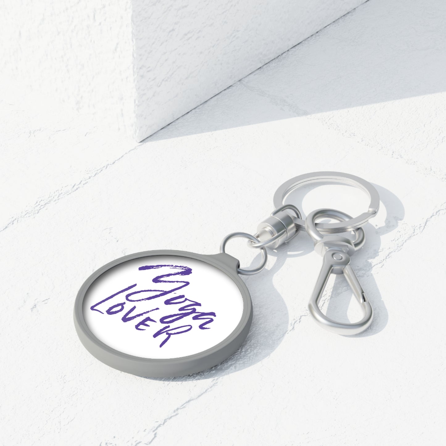 YOGA LOVER LILA VIOLET • Edler Luxus Schlüsselanhänger mit Karabiner für Frauen & Männer