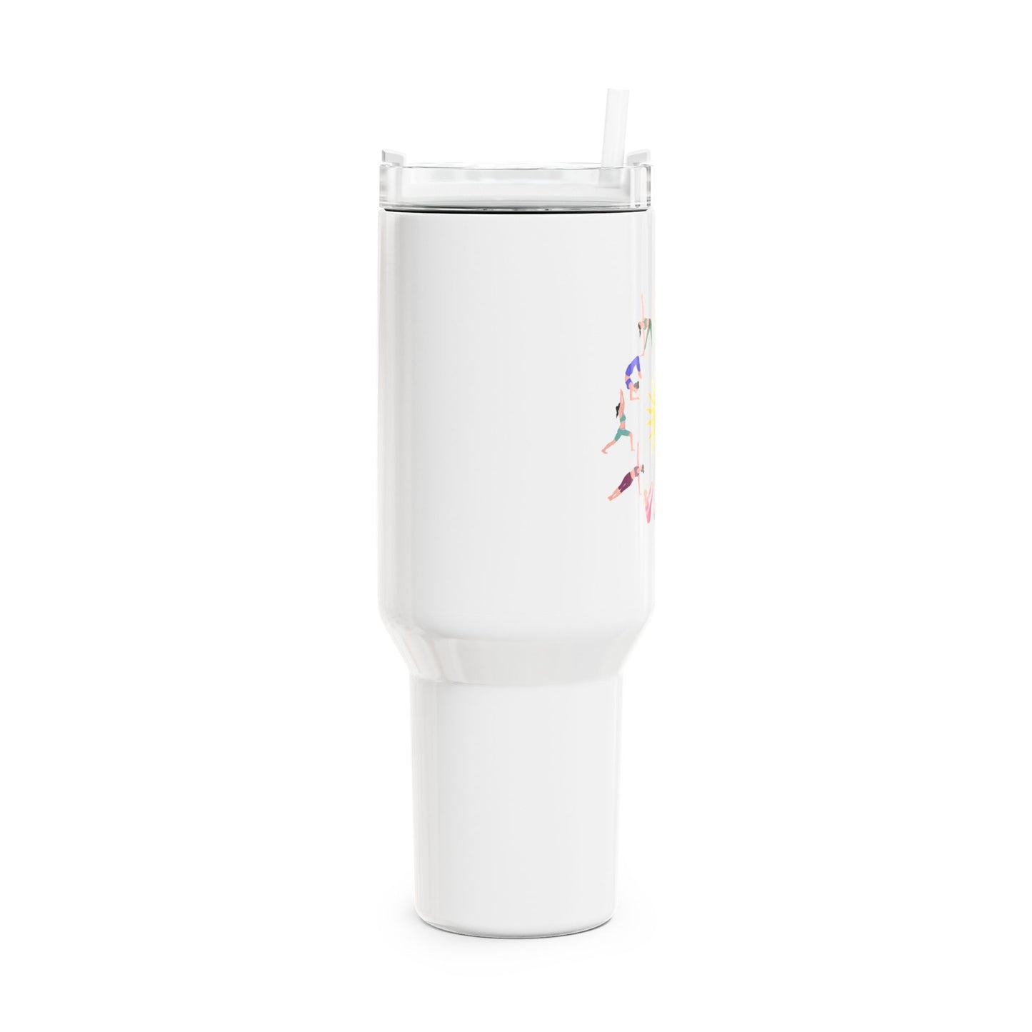 YOGA POSEN ASANAS POSITIONEN • Tumbler mit Henkel & Strohhalm • XXL Reisebecher 1,2L