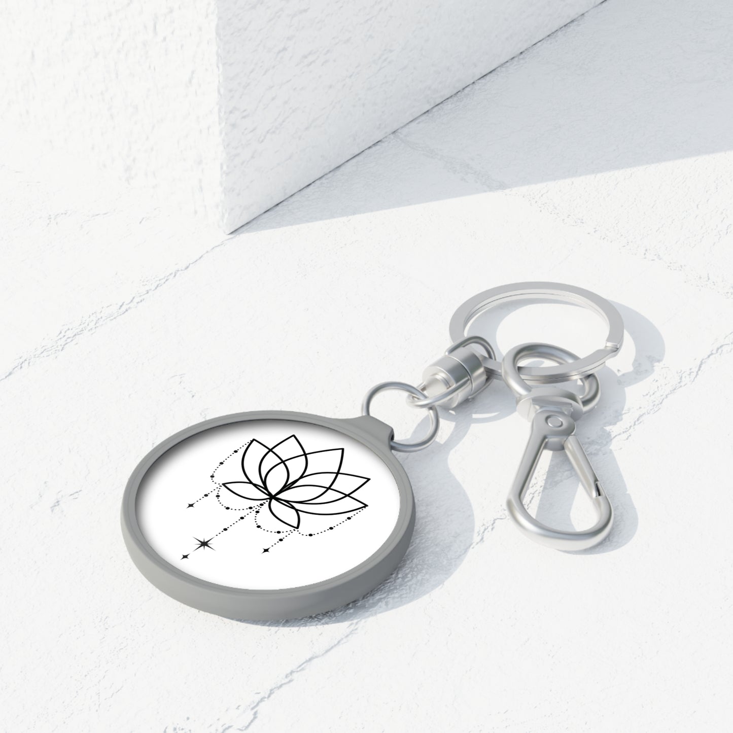 LOTUS BLÜTE SCHMUCK • Edler Luxus Schlüsselanhänger mit Karabiner für Frauen & Männer