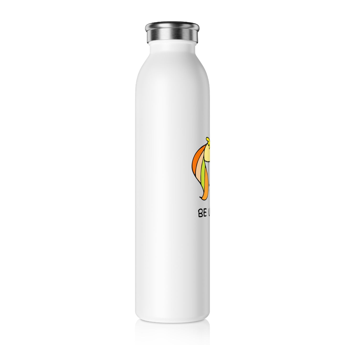 BE UNIQUE • EINHORN MOTIV NIEDLICH SÜßER COMIC • Edelstahl Thermosflasche SLIM • 600 ml