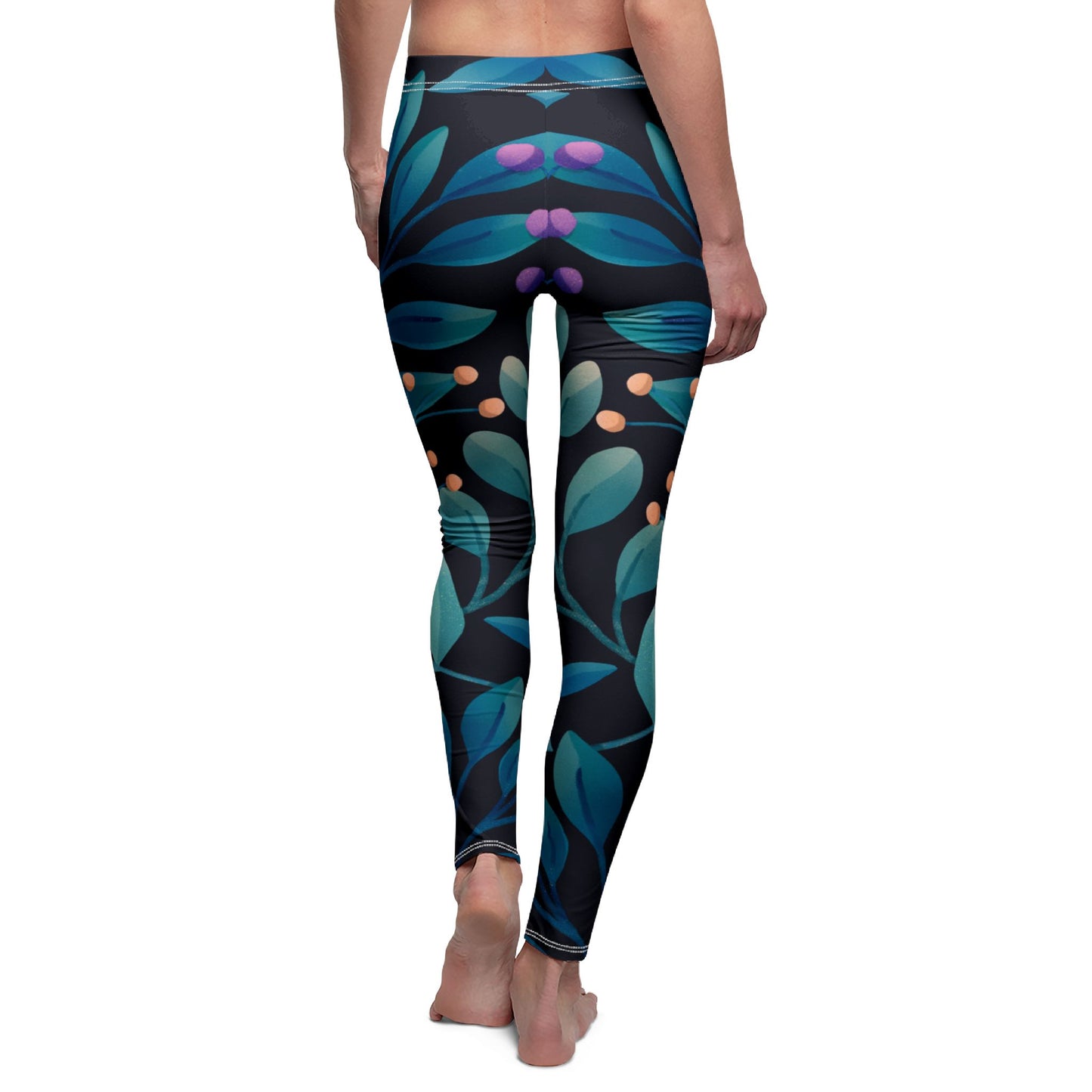 BLUMENMUSTER PFLANZENBLÄTTER DSCHUNGEL Damen Leggings • Beste Leggings für Sport & Alltag
