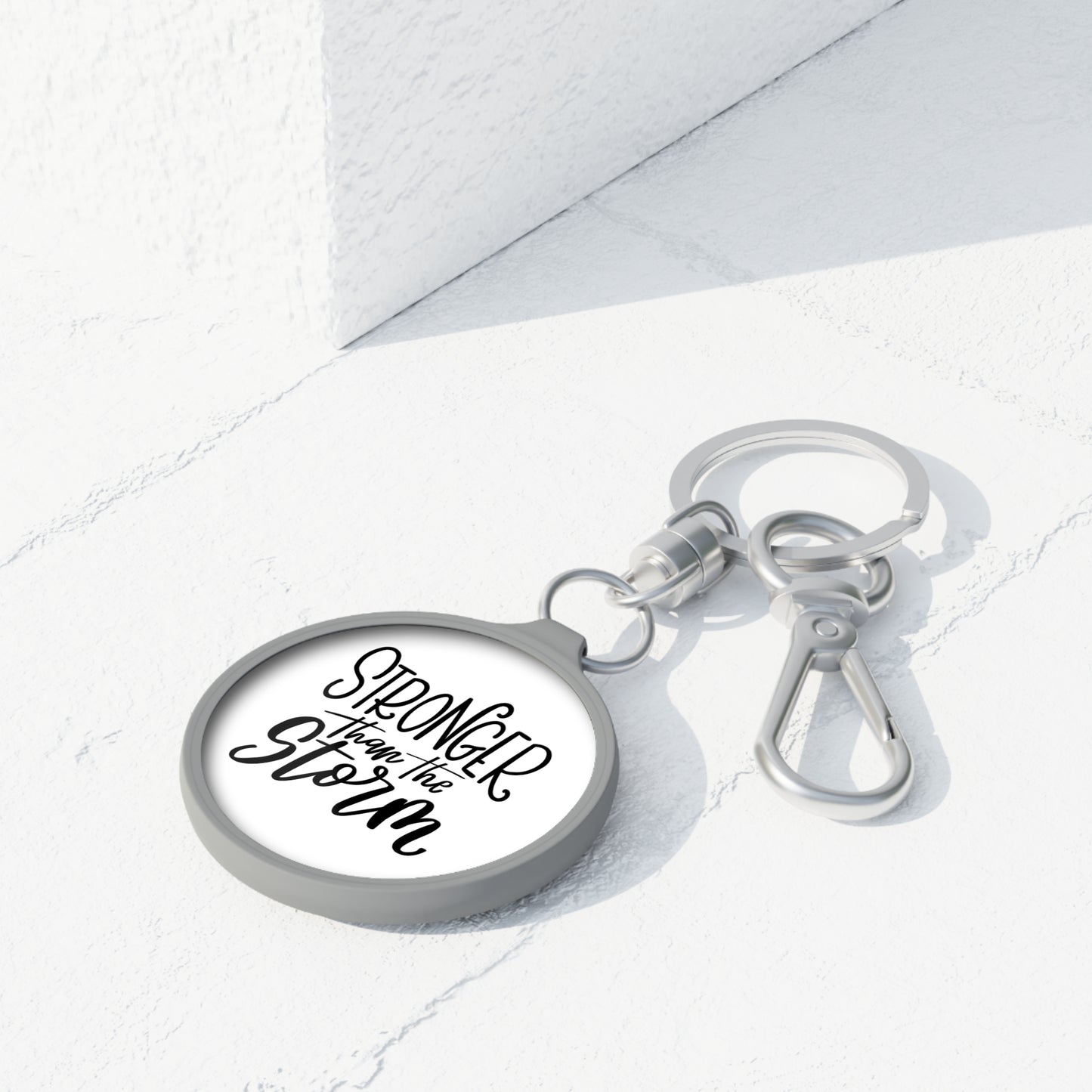 STRONGER THAN THE STORM - MOTIVATION • Edler Luxus Schlüsselanhänger mit Karabiner für Frauen & Männer