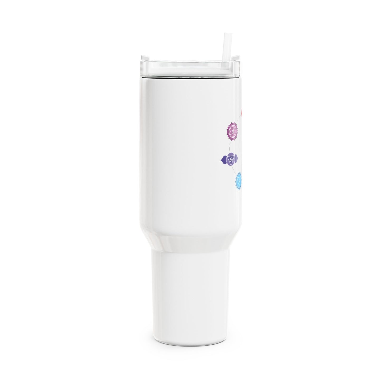 CHAKREN 7 CHAKRA in BLUMENBLÜTEN • Tumbler mit Henkel & Strohhalm • XXL Reisebecher 1,2L