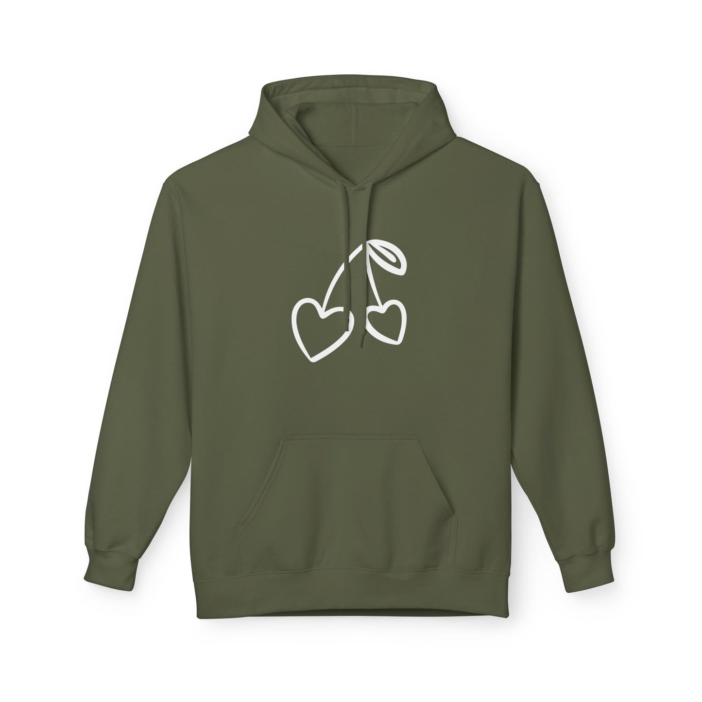 HERZKIRSCHEN COMIC ZEICHNUNG NIEDLICH SÜß • Yoga Fitness Fleece Hoodie für Damen & Herren • Baumwolle 🌿