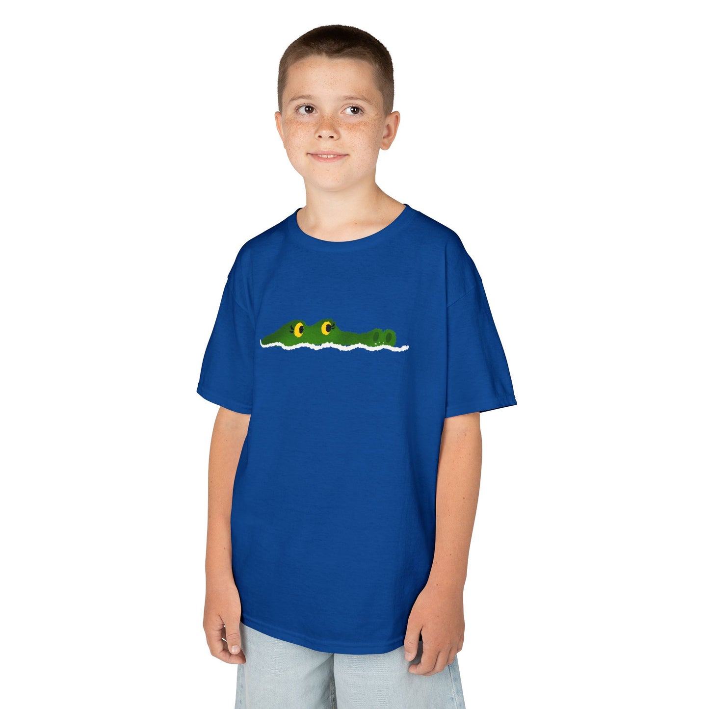 KROKODIL IM WASSER - Tiermotiv Comic LUSTIG• Kinder Oversize T-Shirt für Mädchen & Jungen (7–16 Jahre) • BIO Baumwolle 🌿