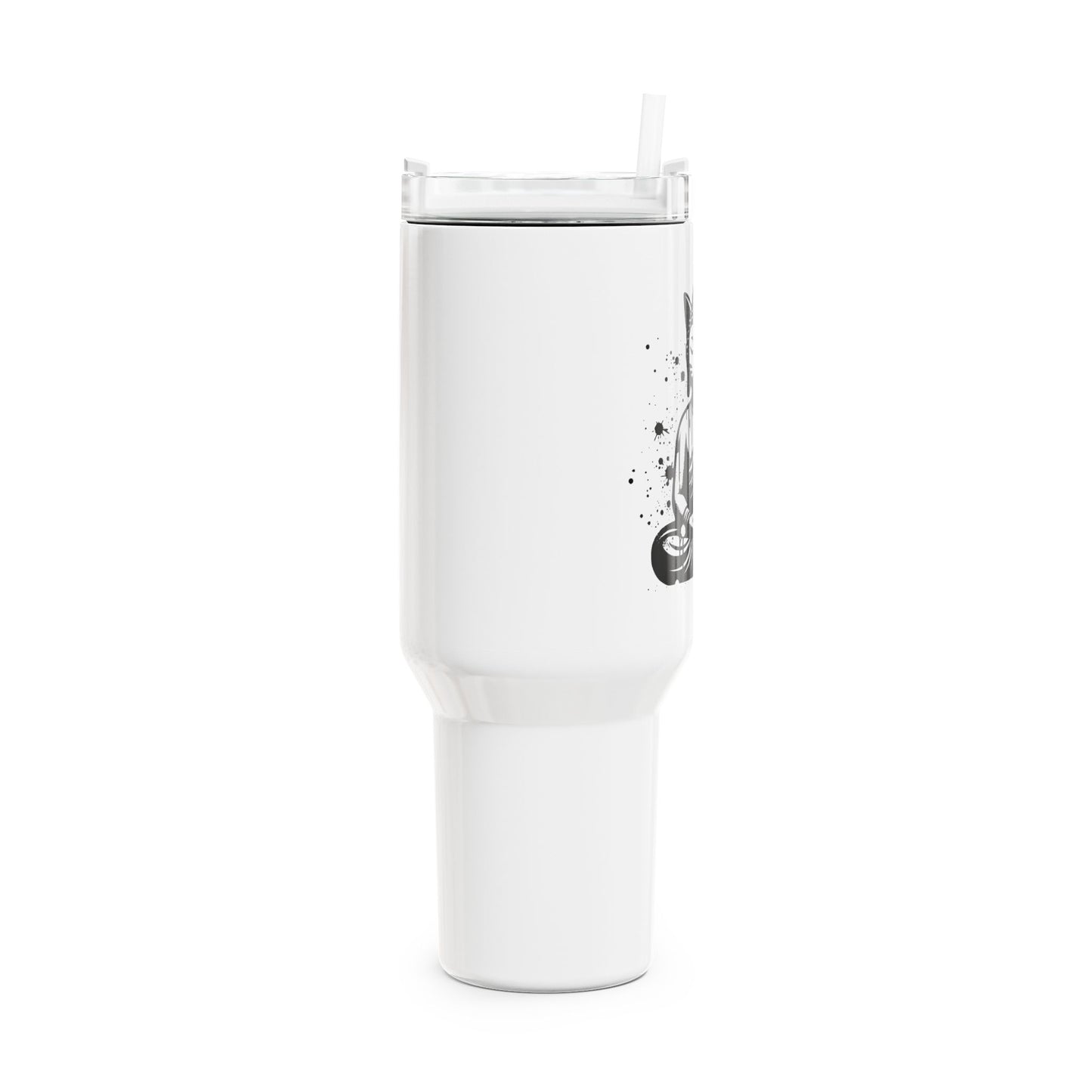 KATZEN BUDDHA FIGUR MEDITATION TIERYOGA • Tumbler mit Henkel & Strohhalm • XXL Reisebecher 1,2L - YOGA SANTA