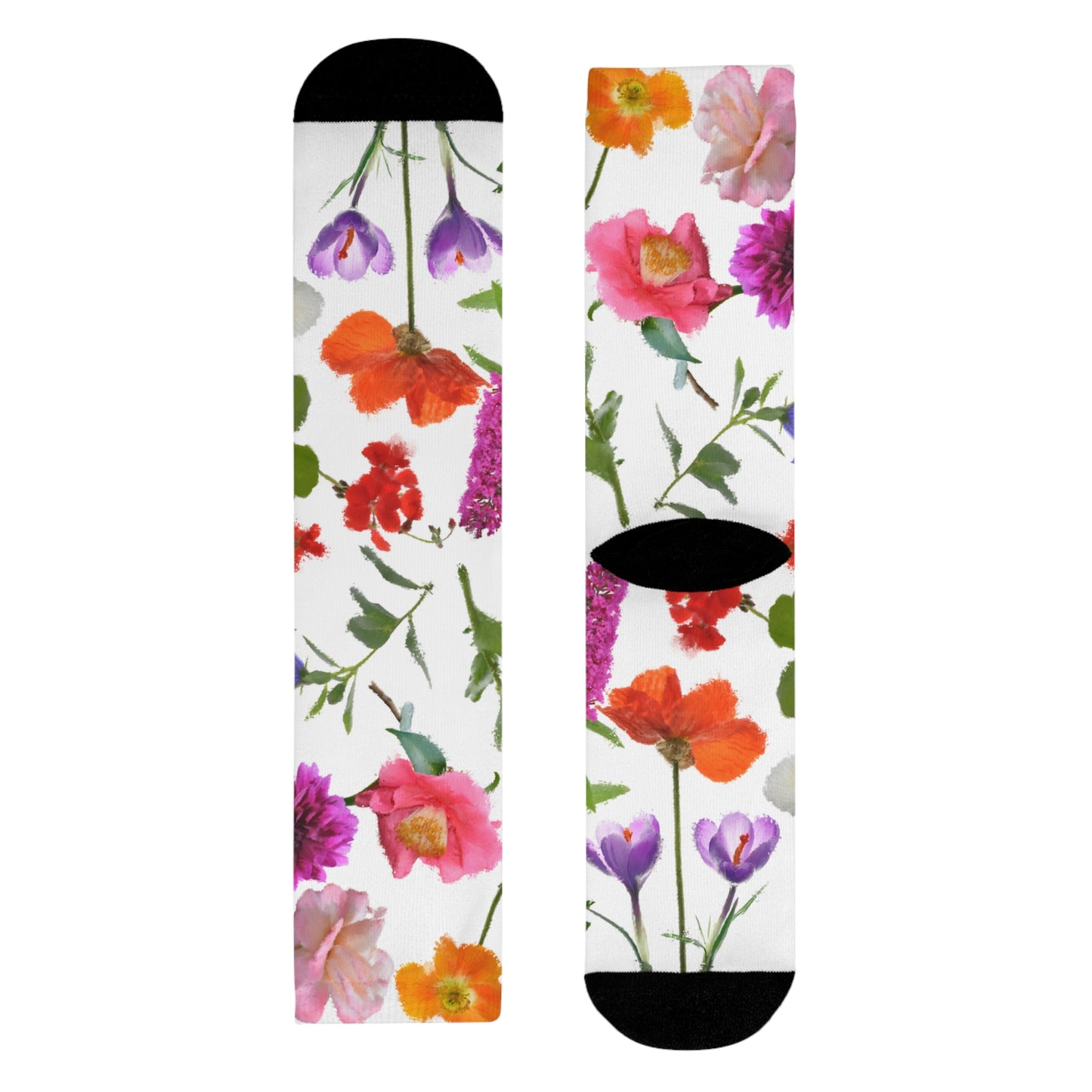 BLUMEN MUSTER NATURLIEBHABER • HAPPY SOCKS Crew Socken Weiß Bunt mit Motiv