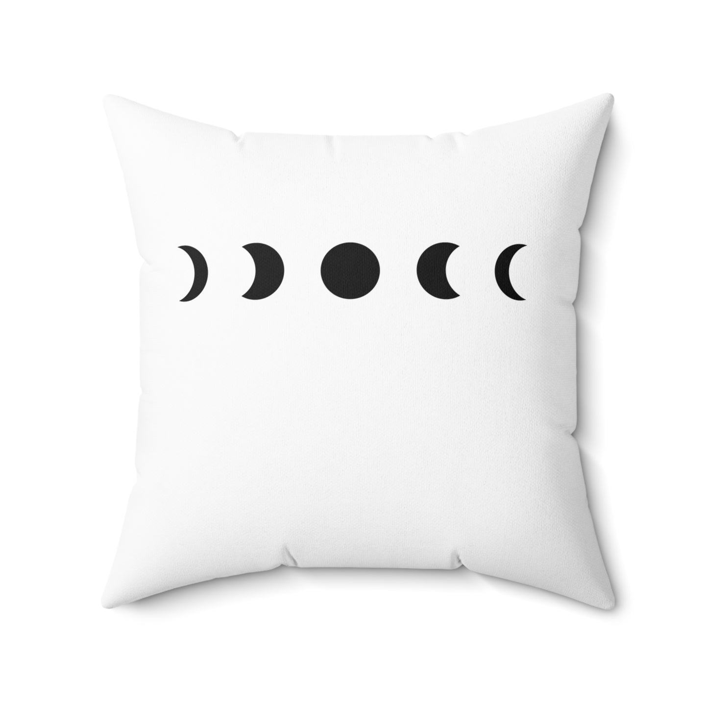 MONDPHASEN MONDZYKLUS • SpirituellesDeko Kissen mit Reißverschluss Quadratisch Weiss