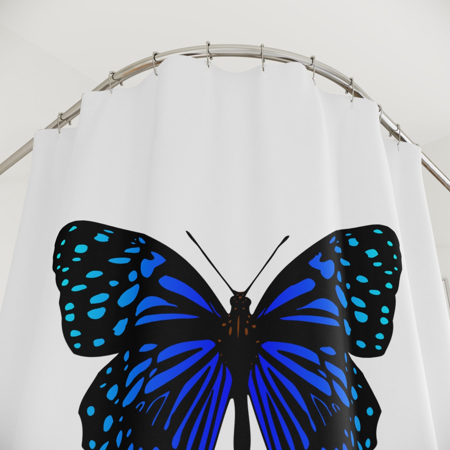 SCHMETTERLING BLAU FALTER CLIPART • Hochwertiger, Schöner Duschvorhang 180x200 cm Weiss