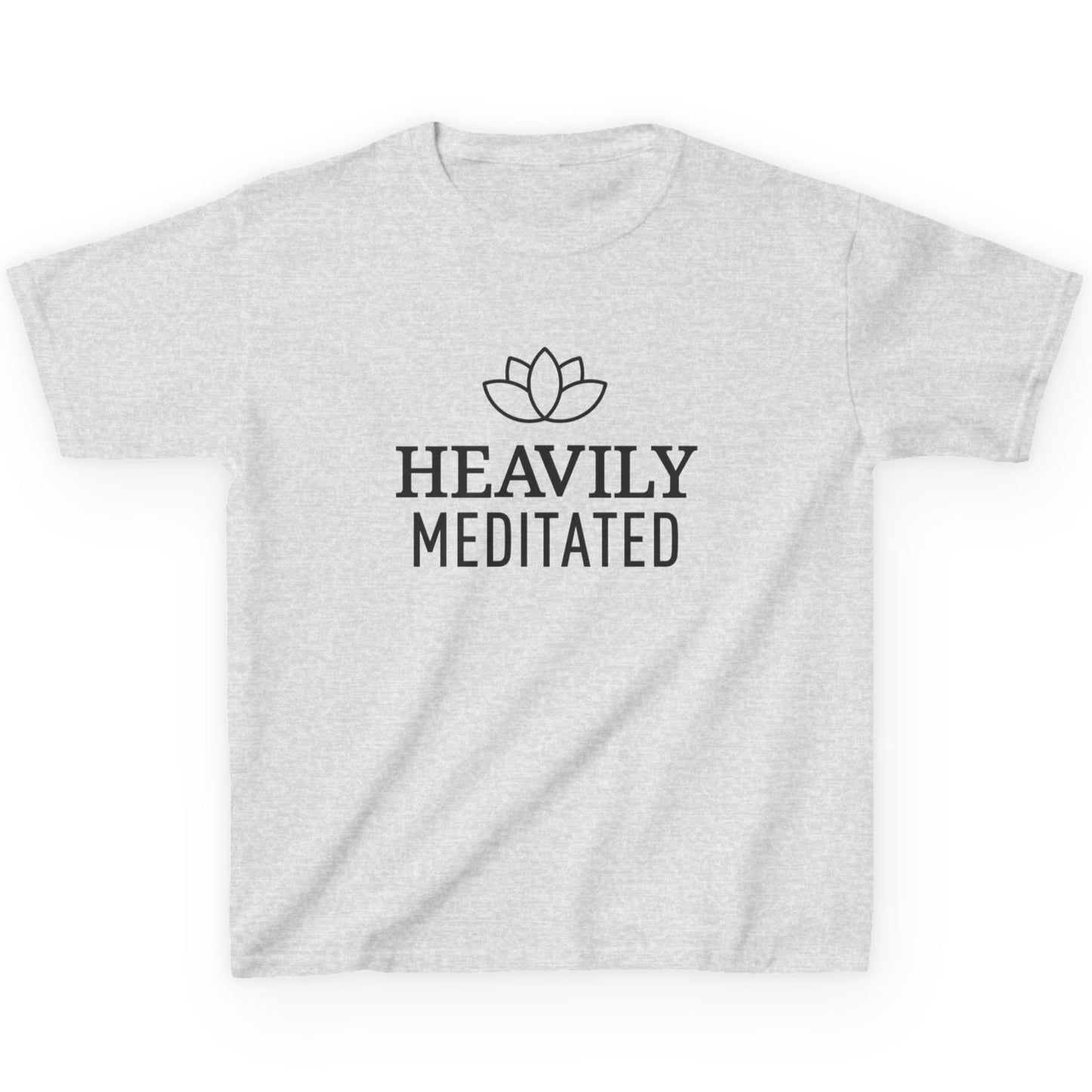 HEAVILY MEDITATED • YOGA SPRUCH SHIRT MIT LOTUSBLUME LOTUSBLÜTE • Kinder Oversize T-Shirt für Mädchen & Jungen (7–16 Jahre) • BIO Baumwolle 🌿 - YOGA SANTA