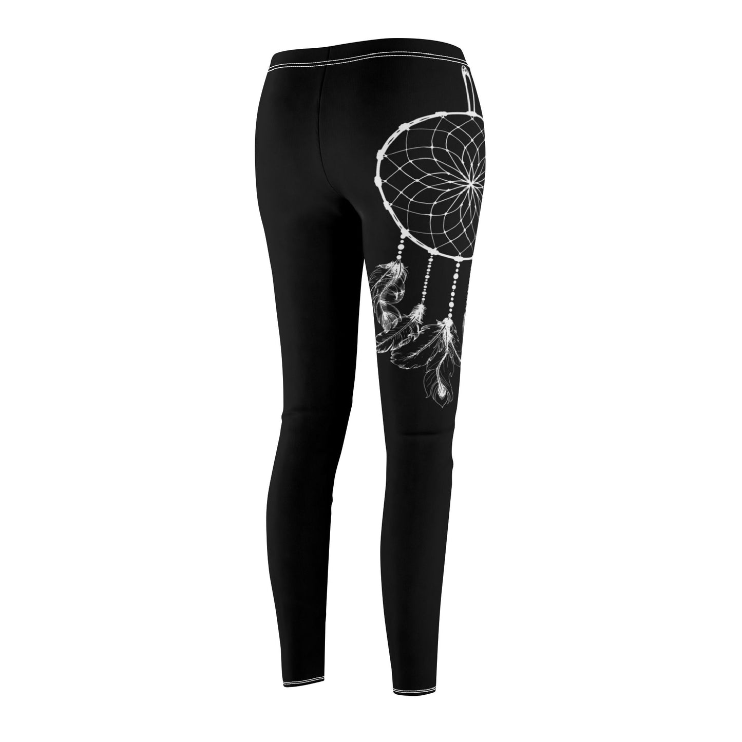 TRAUMFÄNGER INDIANER VOGELFEDERN • Boho Style Hippie Hose • Damen Leggins Schwarz • Beste Leggings für Sport & Freizeit