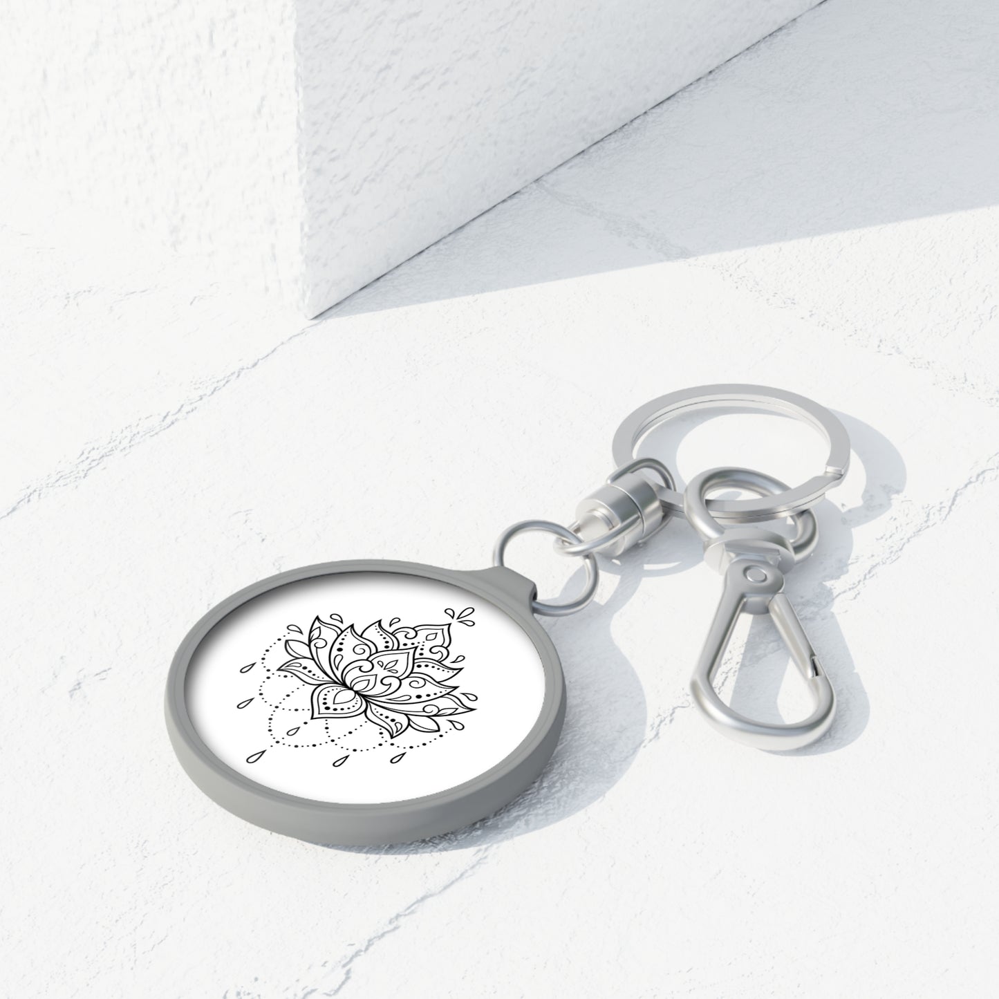 LOTUS BLUME SCHÖNE LOTUSBLÜTE • Edler Luxus Schlüsselanhänger mit Karabiner für Frauen & Männer