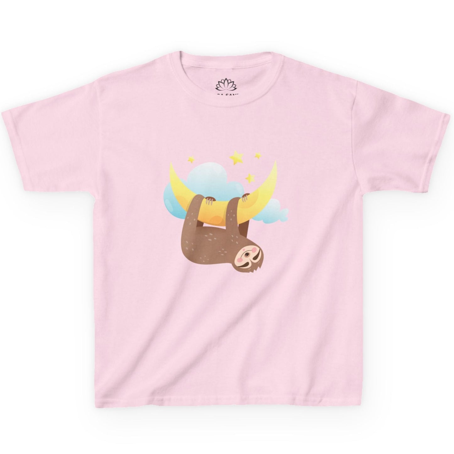 FAULTIER SLOT HÄNGT IM MOND STERNE NIELDICH SÜßES COMIC TIER • Pijama Schlafoberteil Oversize Kinder T-Shirt Mädchen Jungen • BIO Baumwolle 🌿