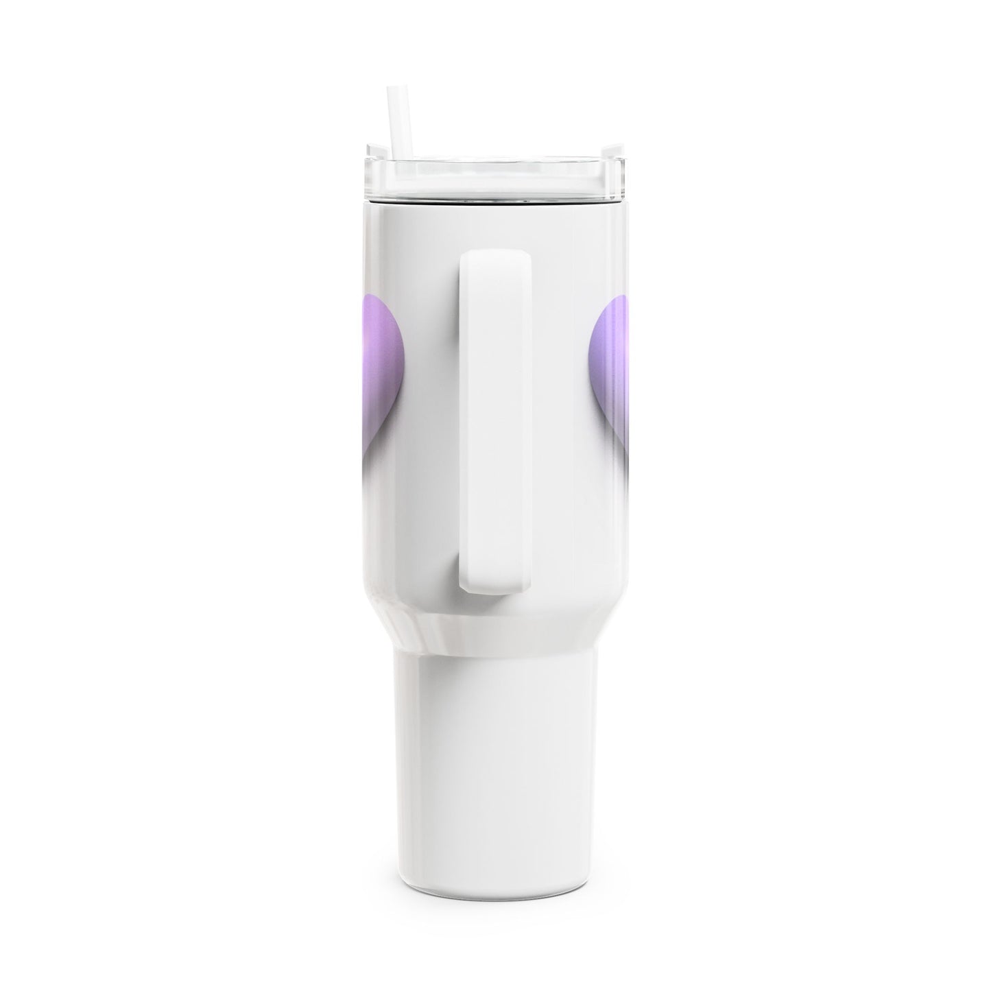 HERZ VIOLETT FLIEDER LILA • Tumbler mit Henkel & Strohhalm • XXL Reisebecher 1,2L