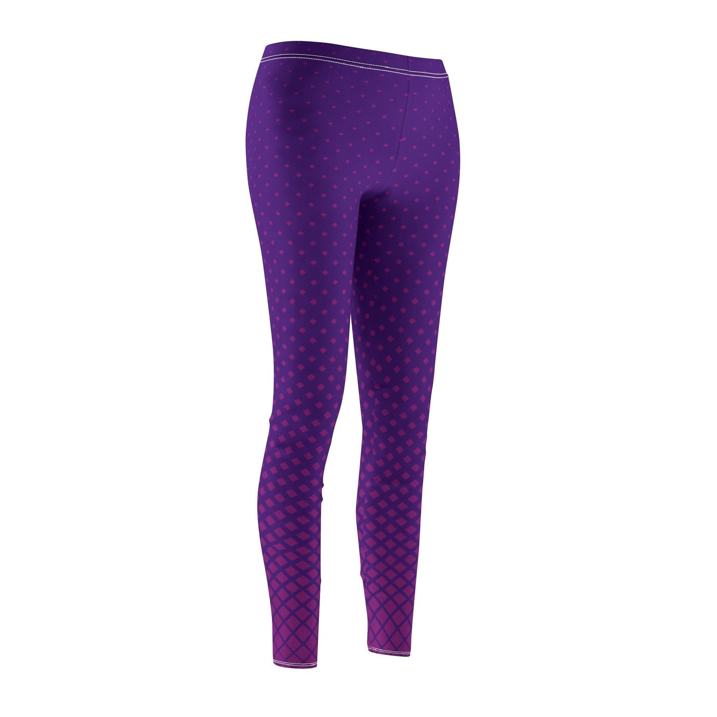 LILA VIOLETTE LEGGINGS MIT ROSA PINKEN PUNKTEN RAUTEN MUSTER • Beste Leggings für Sport & Alltag