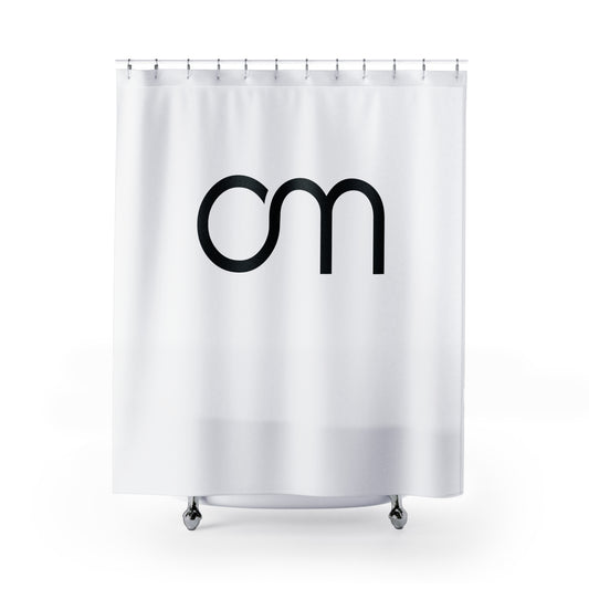 OM OHM YOGA SPRUCH • Hochwertiger, Schöner Duschvorhang 180x200 cm Weiss