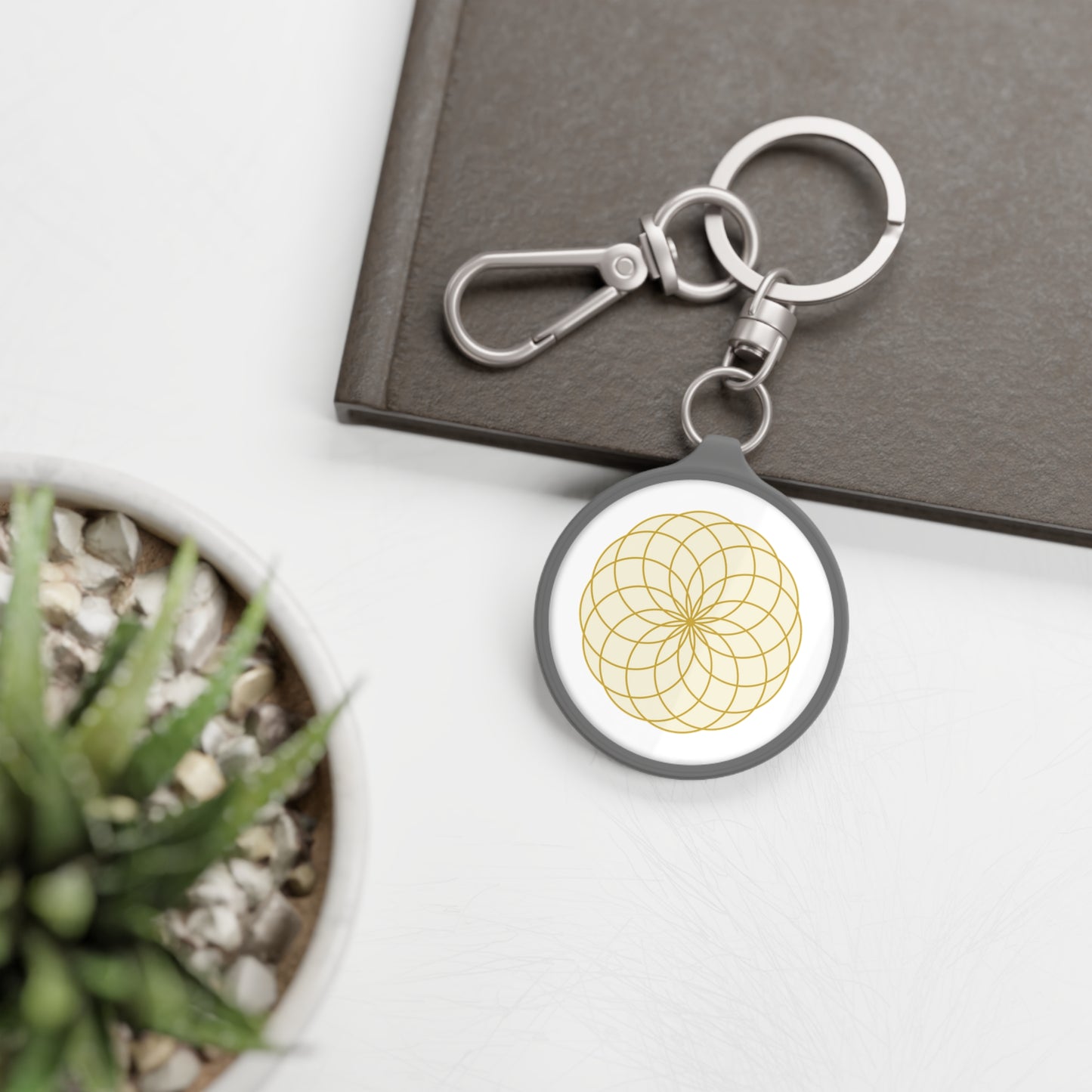BLUME DES LEBENS - BUDDHISTISCHES ZEICHEN GLÜCK • Edler Luxus Schlüsselanhänger mit Karabiner für Frauen & Männer
